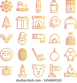 Winter icons pack. Isolated winter symbols collection. Graphic icons element