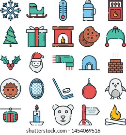 Winter icons pack. Isolated winter symbols collection. Graphic icons element