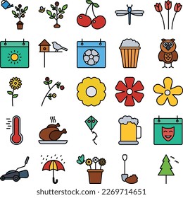 Winter icons pack, spring icons set, winter symbols, winter vector icons, new year  set, Tree pack, festival icons set, event , winter flat  set
