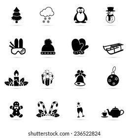 Winter icons set 