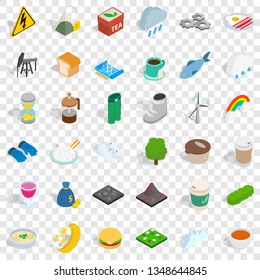 Ícones de inverno definidos. Estilo isométrico de 36 ícones de vetor de inverno para web para qualquer design