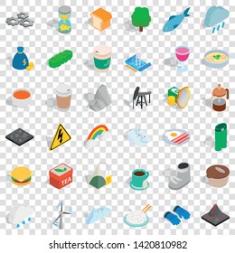 Winter icons set. Isometric style of 36 winter vector icons for web for any design