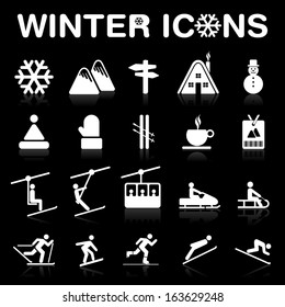 Winter Icons Set (Negative) - VECTOR eps8. 