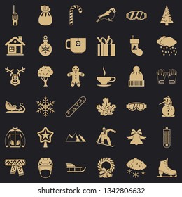 Winter icons set. Simple style of 36 winter vector icons for web for any design