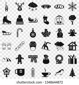 Winter icons set. Simple style of 36 winter vector icons for web for any design