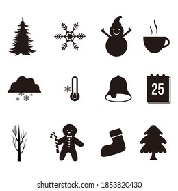 Winter icons set vector illustration