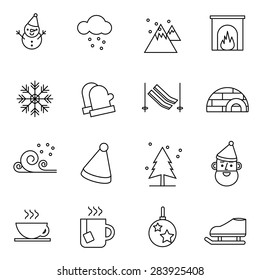 Winter icons set vector illustration for mobile, web and applications
