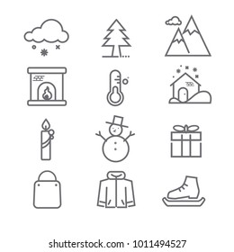 Winter icons with White Background