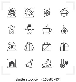Winter icons with White Background