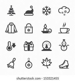 Winter Icons with White Background