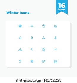 Iconos de invierno con fondo blanco