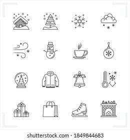 Winter icons with White Background
