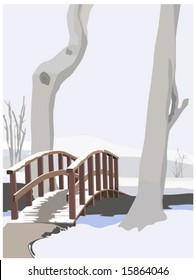 winter idyll,vector illustration