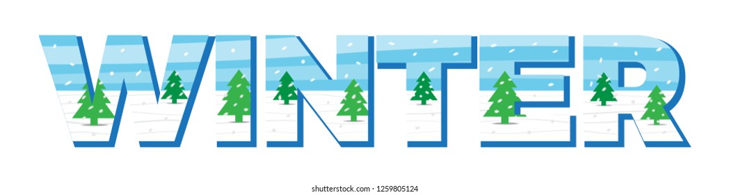 WINTER. Illustration in the double exposure technique.