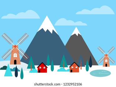 Winter illustration logo
