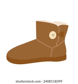 Winter illustration material boots. It can be used as Christmas materials.