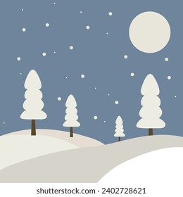 fondo de montaña de ilustración de invierno con nieve