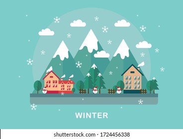 Winter Illustration In Side City