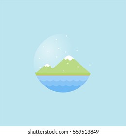 winter illustration with snow rain