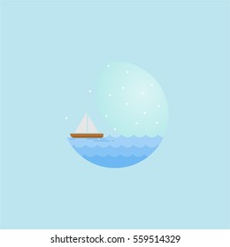 winter illustration with snow rain