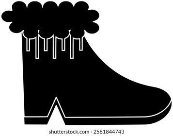 winter illustration snow silhouette shoe logo boot icon cold outline footwear foot fashion leather shoes hiking warm outdoor boots shape to vector graphic background