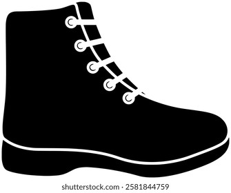 winter illustration snow silhouette shoe logo boot icon cold outline footwear foot fashion leather shoes hiking warm outdoor boots shape to vector graphic background