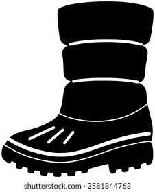 winter illustration snow silhouette shoe logo boot icon cold outline footwear foot fashion leather shoes hiking warm outdoor boots shape to vector graphic background
