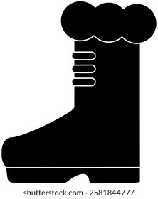 winter illustration snow silhouette shoe logo boot icon cold outline footwear foot fashion leather shoes hiking warm outdoor boots shape to vector graphic background