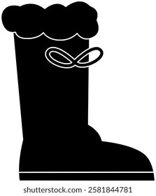 winter illustration snow silhouette shoe logo boot icon cold outline footwear foot fashion leather shoes hiking warm outdoor boots shape to vector graphic background