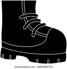 winter illustration snow silhouette shoe logo boot icon cold outline footwear foot fashion leather shoes hiking warm outdoor boots shape to vector graphic background
