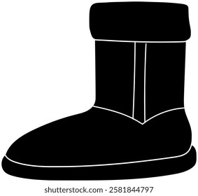 winter illustration snow silhouette shoe logo boot icon cold outline footwear foot fashion leather shoes hiking warm outdoor boots shape to vector graphic background