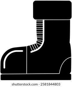 winter illustration snow silhouette shoe logo boot icon cold outline footwear foot fashion leather shoes hiking warm outdoor boots shape to vector graphic background