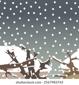 Winter illustration with snowfall,weather.Vector background.