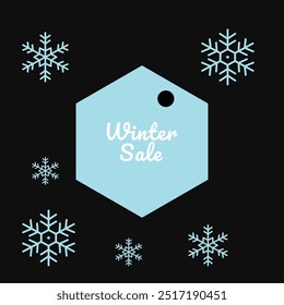 Winter illustration with square size