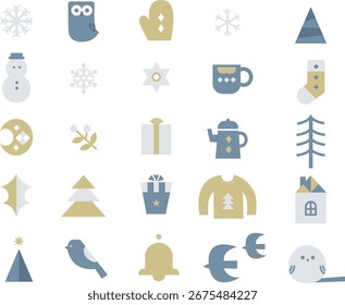 Conjunto de clip-arts de imagem de inverno.