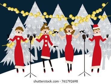 Winter image.Female chorus.