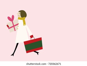 Winter image.shopping.A bargain.Female.