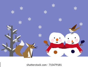 Winter image.Snowman.