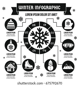 Winter infographic banner concept. Simple illustration of winter infographic vector poster concept for web