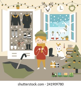 winter infographic elements