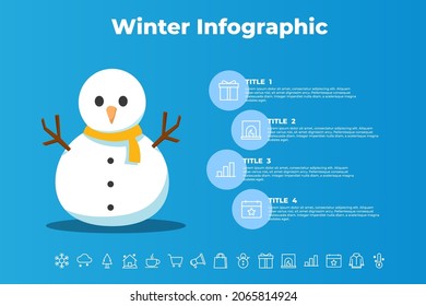 Winter infographic template design. infographic concept for presentations, banner, workflow layout, process diagram, flow chart