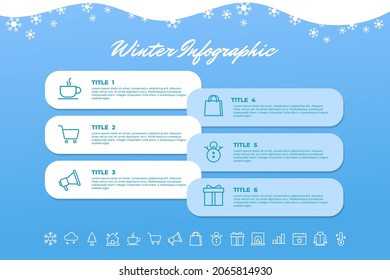 Winter infographic template design. infographic concept for presentations, banner, workflow layout, process diagram, flow chart