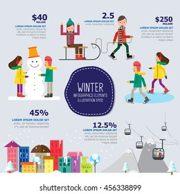Winter, infographics elements