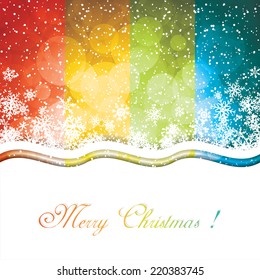 Winter invitation postcard with snowflakes and empty place for text, vector