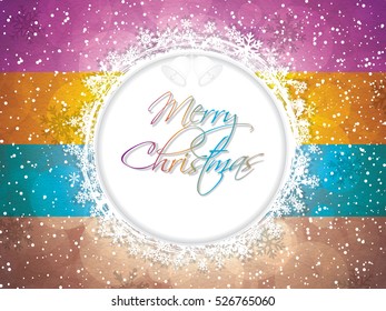 Winter invitation postcard with snowflakes and empty place for text.Vector