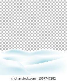 Winter isolated background with snowdrifts. Christmas vector illustration