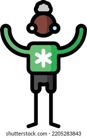 ilustración de material de elementos de diseño aislados en invierno. Vector de fondo blanco