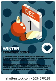 Winter isometric poster