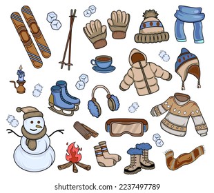 winter items and clothing elements