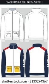 WINTER JACKET WITH 2 POCKETS  VECTOR FILE